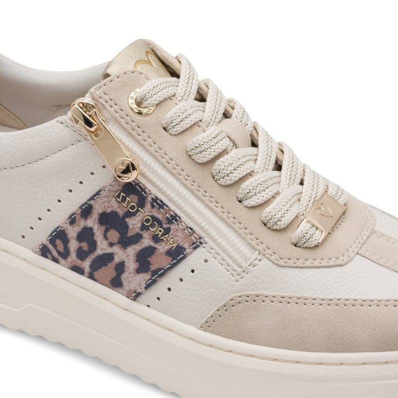 Marco Tozzi Womens Marco Tozzi Womens Cream Side Zip Fashion Trainer 2-23766-46