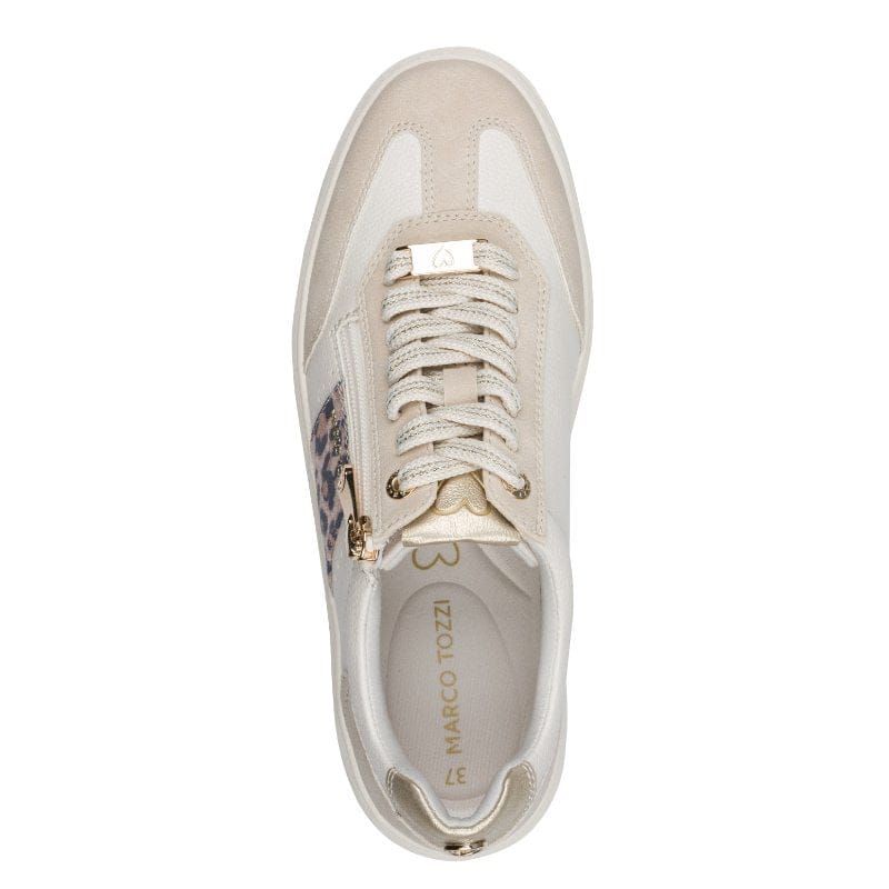 Marco Tozzi Womens Marco Tozzi Womens Cream Side Zip Fashion Trainer 2-23766-46