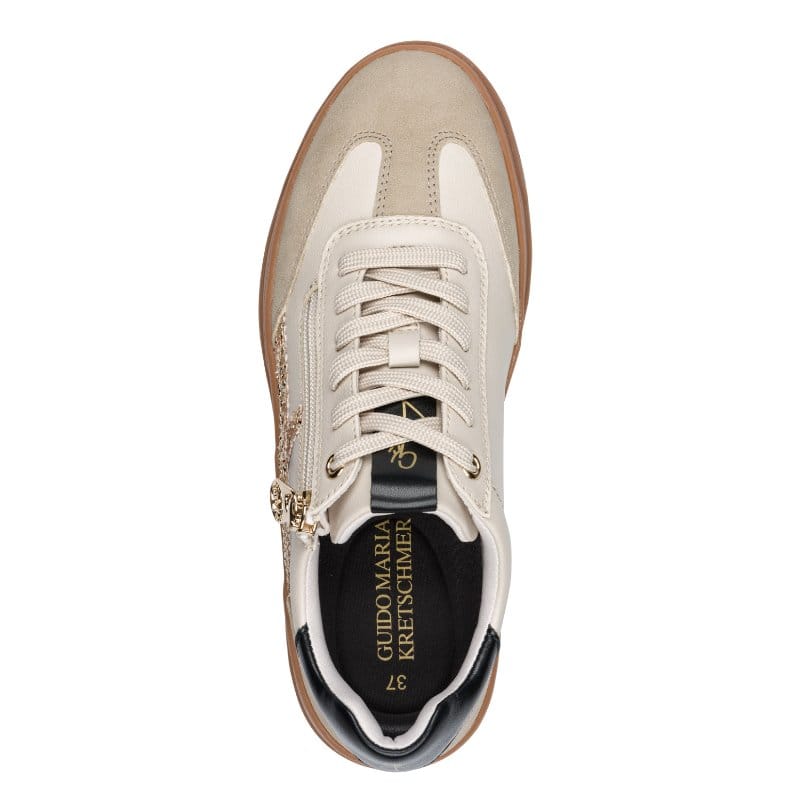 Marco Tozzi Womens Marco Tozzi Womens Cream Side Zip Fashion Trainer 2-83706-46