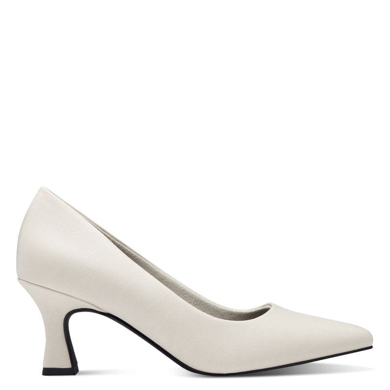 Marco Tozzi Womens Marco Tozzi Womens Cream Slip On Low Heel Court Shoes 2-22420-42