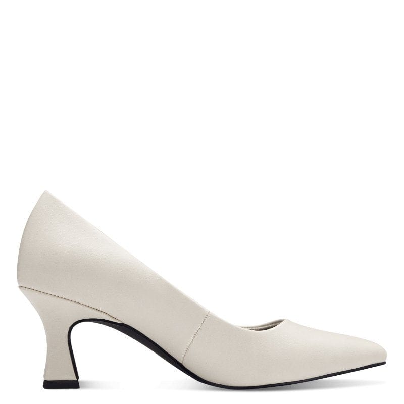 Marco Tozzi Womens Marco Tozzi Womens Cream Slip On Low Heel Court Shoes 2-22420-42