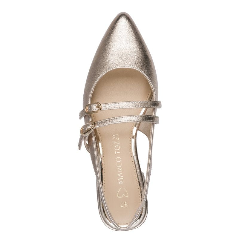 Marco Tozzi Womens Marco Tozzi Womens Gold Buckle Slip On Sandal 2-29409-44