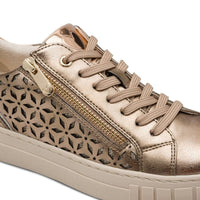 Marco Tozzi Womens Marco Tozzi Womens Gold Lace Up Fashion Trainer 2-23701-42