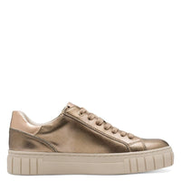 Marco Tozzi Womens Marco Tozzi Womens Gold Lace Up Fashion Trainer 2-23701-42