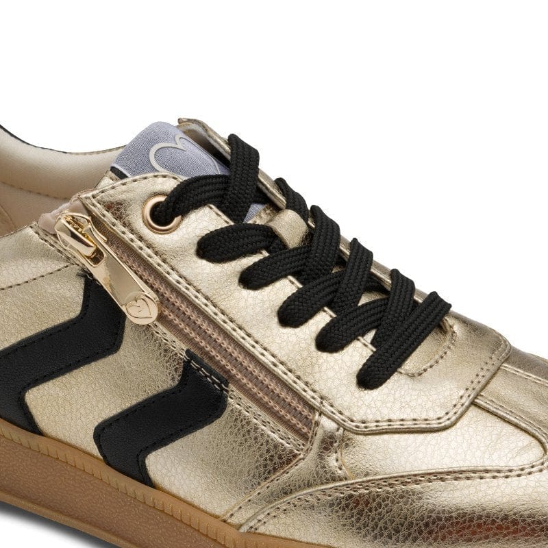 Marco Tozzi Womens Marco Tozzi Womens Gold Lace Up Fashion Trainer 2-23739-44