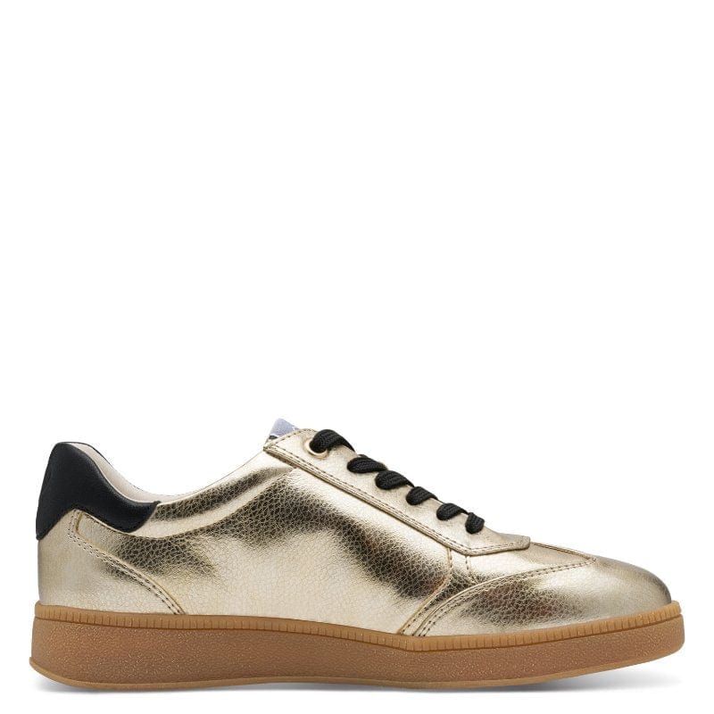 Marco Tozzi Womens Marco Tozzi Womens Gold Lace Up Fashion Trainer 2-23739-44