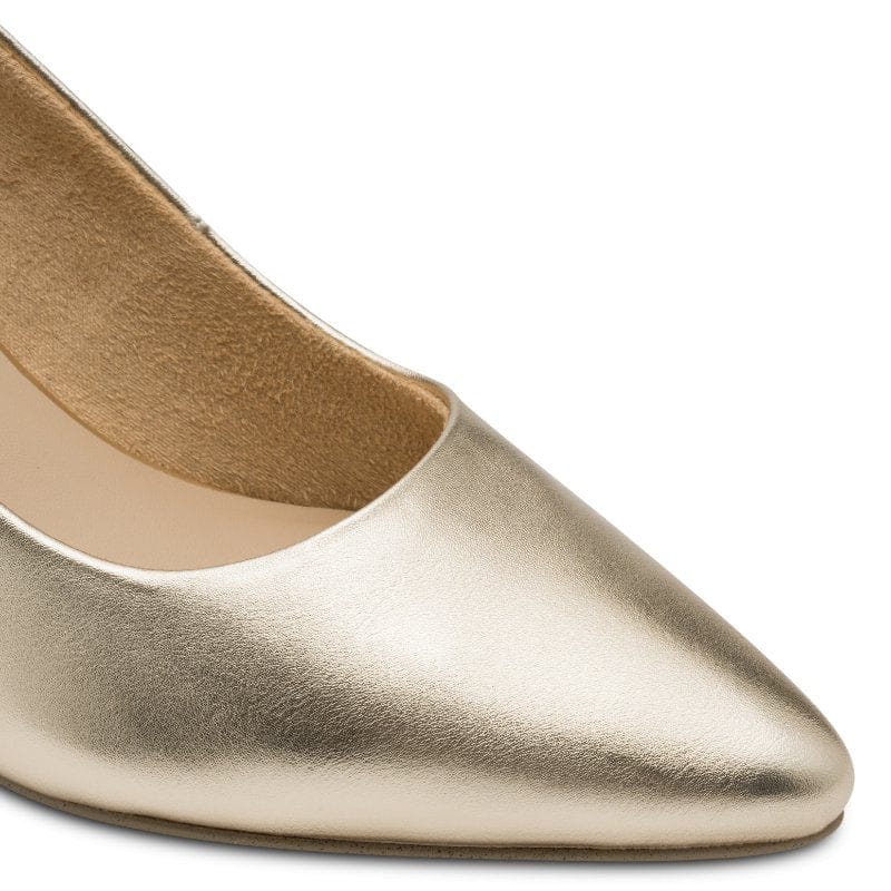 Marco Tozzi Womens Marco Tozzi Womens Gold Metallic Slip On Stiletto Heel Shoe 2-22420-42