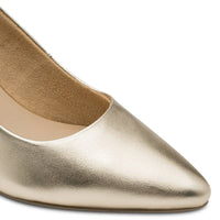 Marco Tozzi Womens Marco Tozzi Womens Gold Metallic Slip On Stiletto Heel Shoe 2-22420-42