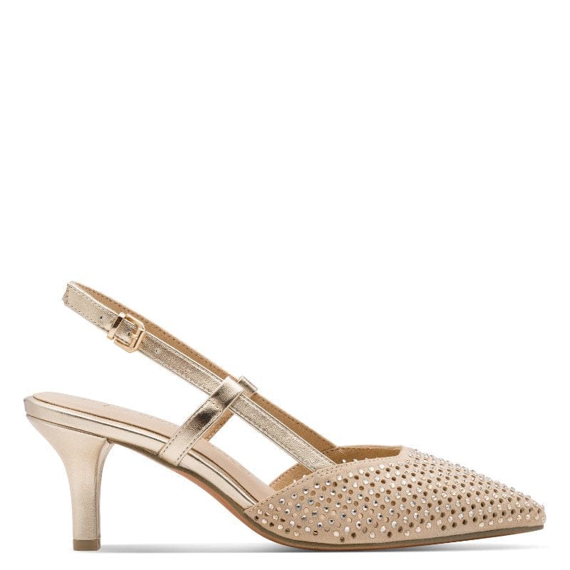Marco Tozzi Womens Marco Tozzi Womens Gold Pointed Slingback Shoe 2-29667-46