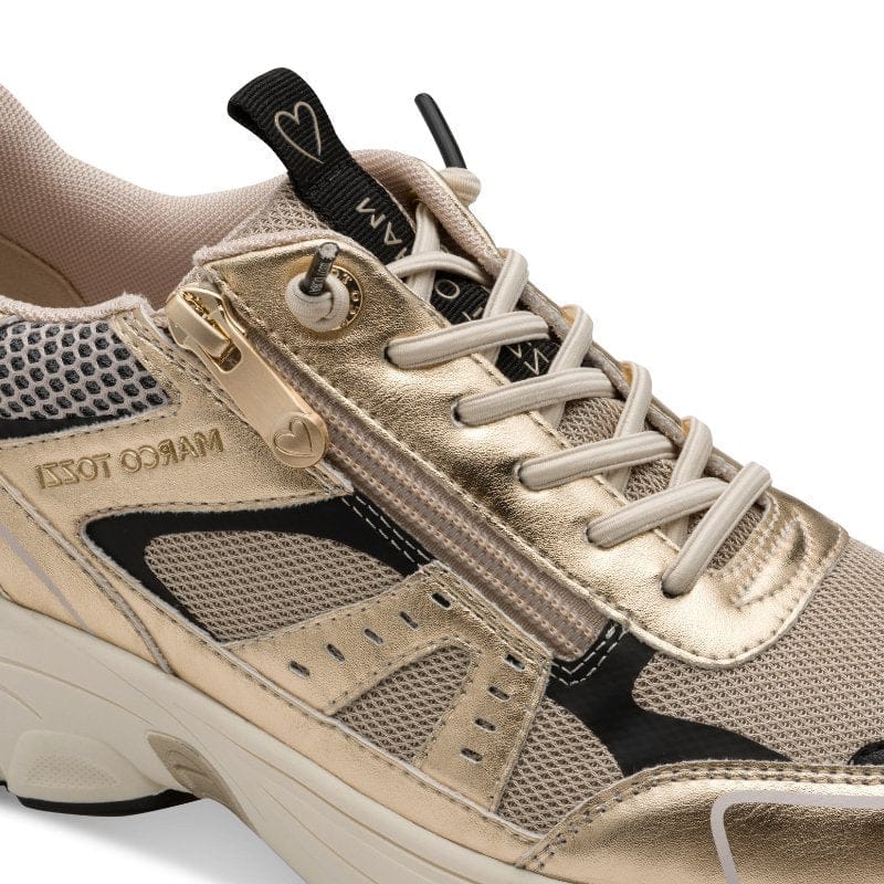 Marco Tozzi Womens Marco Tozzi Womens Gold Side Zip Fashion Trainer 2-23756-46