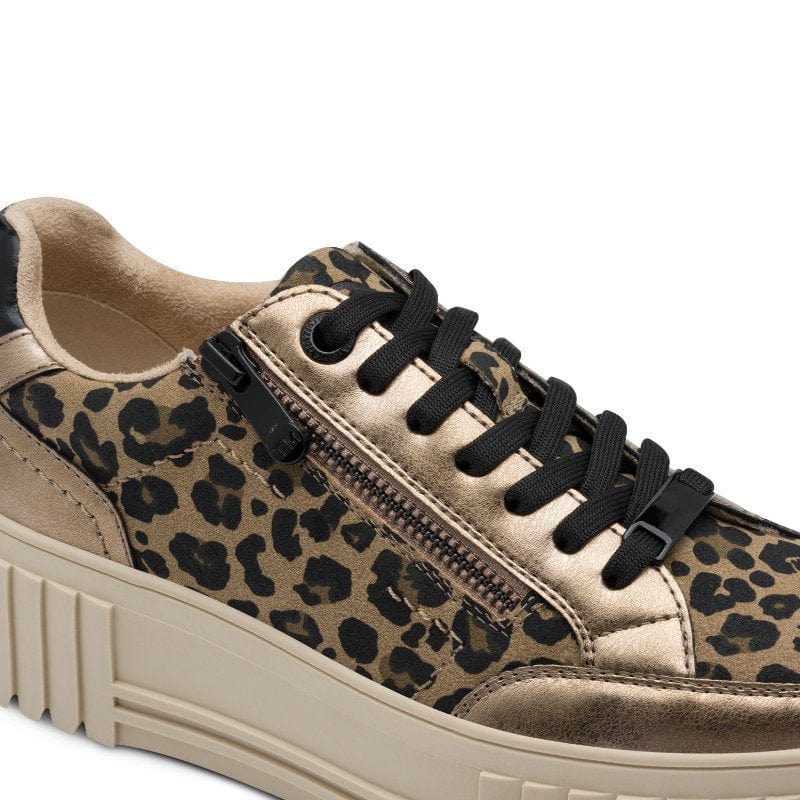 Marco Tozzi Womens Marco Tozzi Womens Gold Side Zip Fashion Trainer 2-23760-45