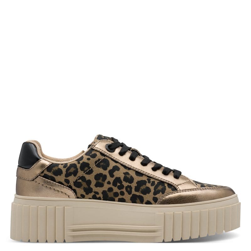 Marco Tozzi Womens Marco Tozzi Womens Gold Side Zip Fashion Trainer 2-23760-45
