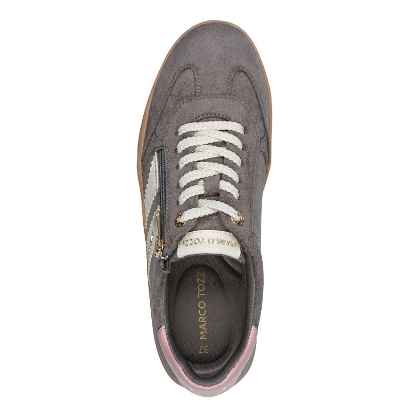 Marco Tozzi Womens Marco Tozzi Womens Grey Side Zip Fashion Trainer 2-23716-47