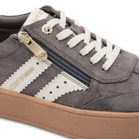 Marco Tozzi Womens Marco Tozzi Womens Grey Side Zip Fashion Trainer 2-23716-47