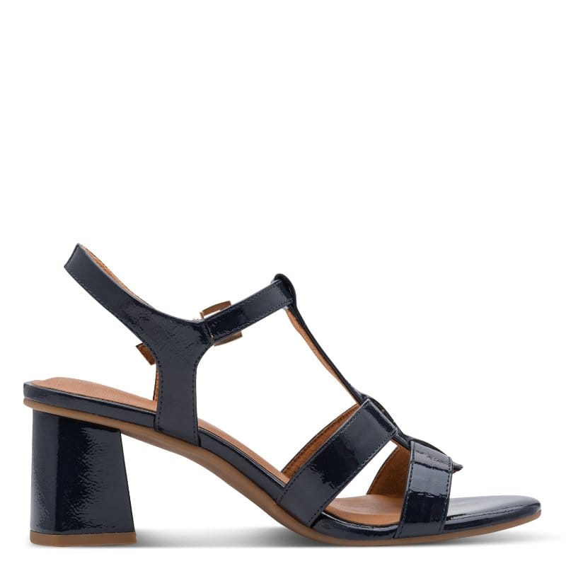 Marco Tozzi Womens Marco Tozzi Womens Navy High Heels Slip On Sandal 2-28333-46