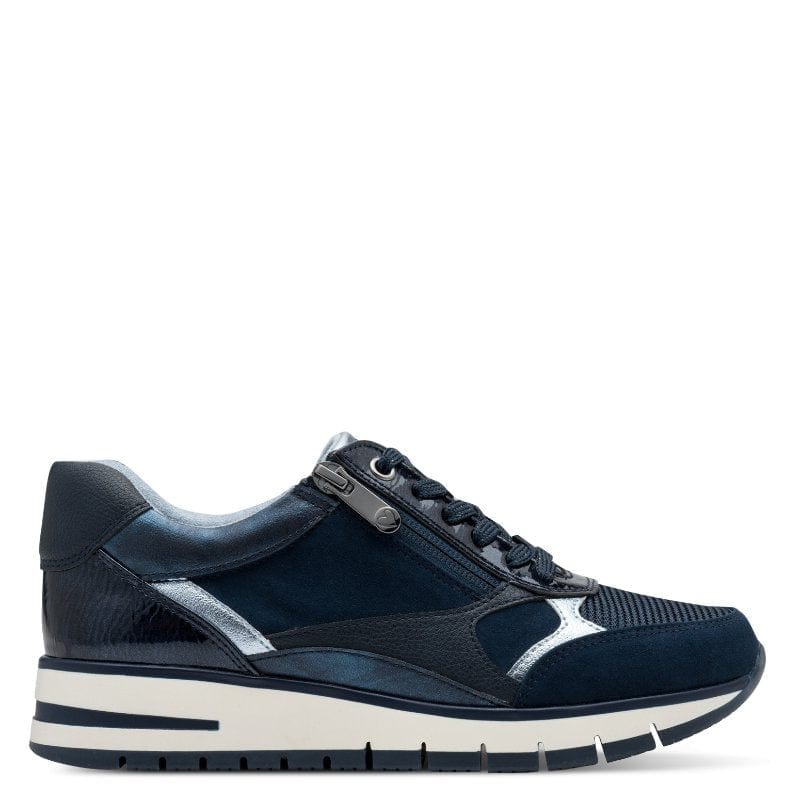 Marco Tozzi Womens Marco Tozzi Womens Navy Side Zip Fashion Trainer 2-23744-45