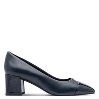 Marco Tozzi Womens Marco Tozzi Womens Navy Slip On Block Heel Shoe 2-22428-47