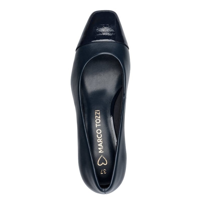 Marco Tozzi Womens Marco Tozzi Womens Navy Slip On Block Heel Shoe 2-22428-47