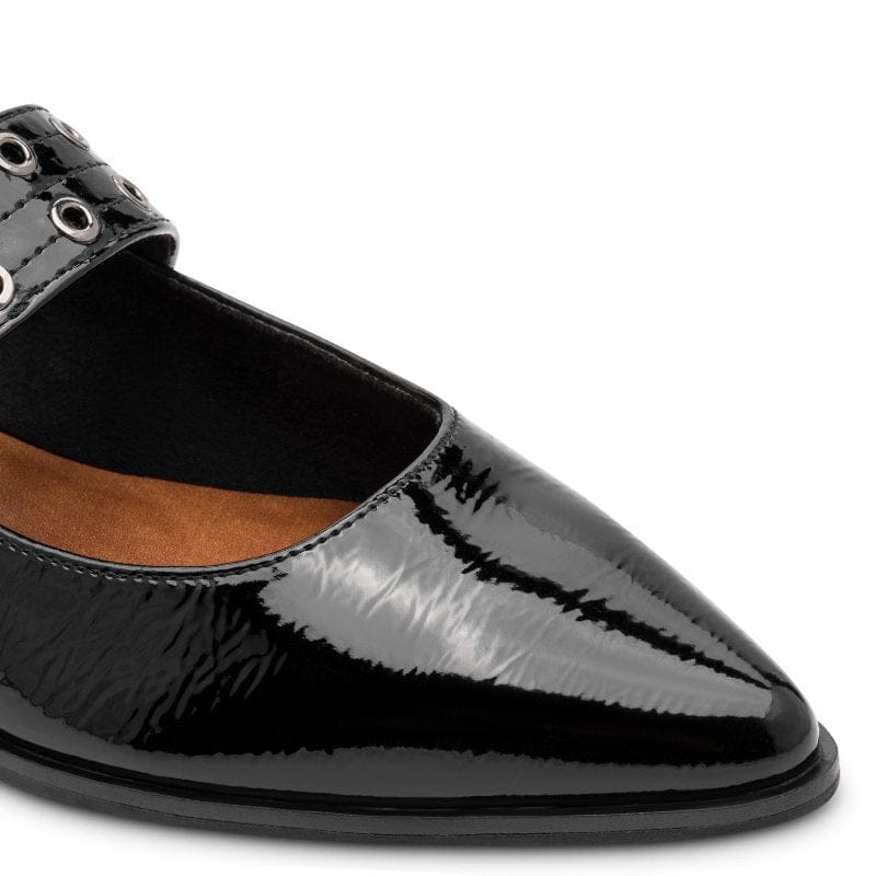 Marco Tozzi Womens Marco Tozzi Womens Patent Black Ballerina Shoe 2-22128-45