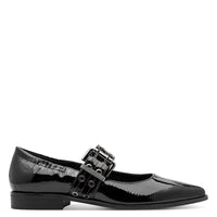 Marco Tozzi Womens Marco Tozzi Womens Patent Black Ballerina Shoe 2-22128-45