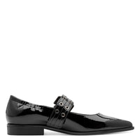 Marco Tozzi Womens Marco Tozzi Womens Patent Black Ballerina Shoe 2-22128-45