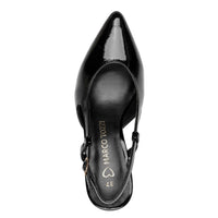 Marco Tozzi Womens Marco Tozzi Womens Patent Black Slingback Shoe 2-29609-47