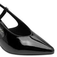 Marco Tozzi Womens Marco Tozzi Womens Patent Black Slingback Shoe 2-29609-47