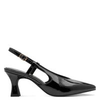Marco Tozzi Womens Marco Tozzi Womens Patent Black Slingback Shoe 2-29609-47