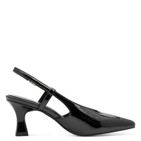 Marco Tozzi Womens Marco Tozzi Womens Patent Black Slingback Shoe 2-29609-47