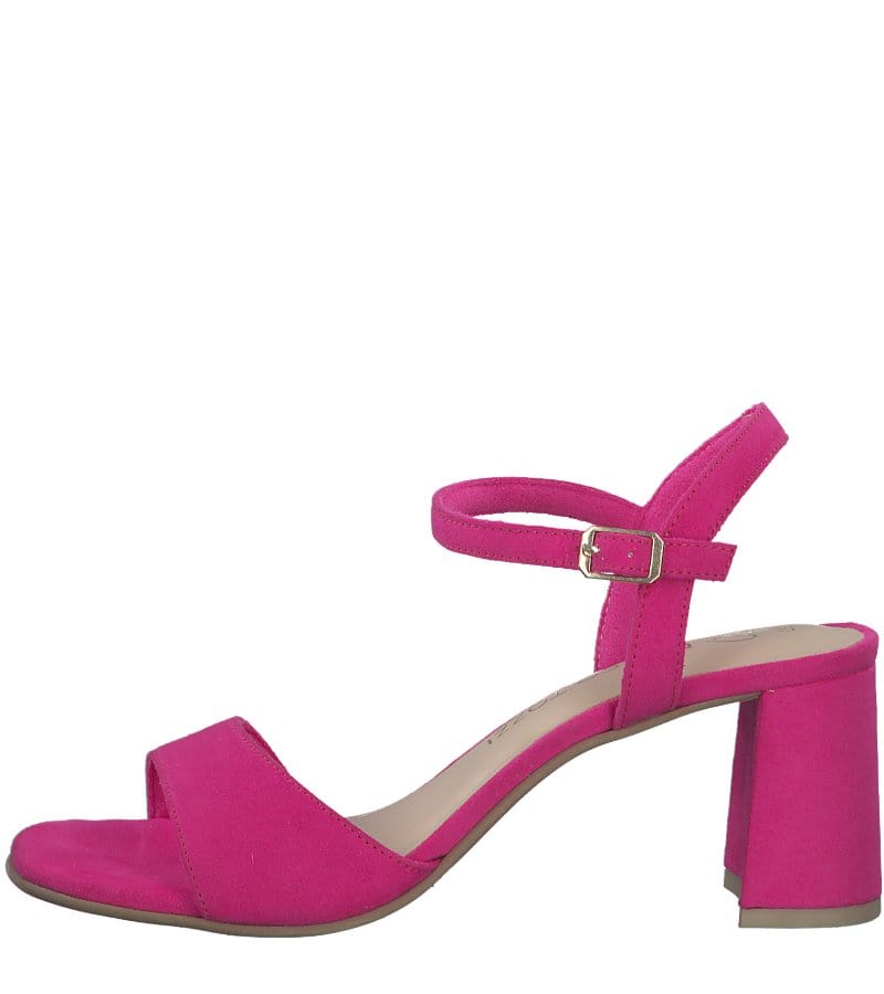 Marco Tozzi Womens Marco Tozzi Womens Pink Suede Block Heel Sandal - 2-28333-42