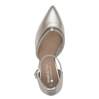 Marco Tozzi Womens Marco Tozzi Womens Silver Crystal Strap Block Heel Shoe 2-82404-42