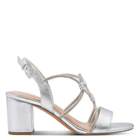 Marco Tozzi Womens Marco Tozzi Womens Silver High Heels Slip On Sandal 2-28388-46