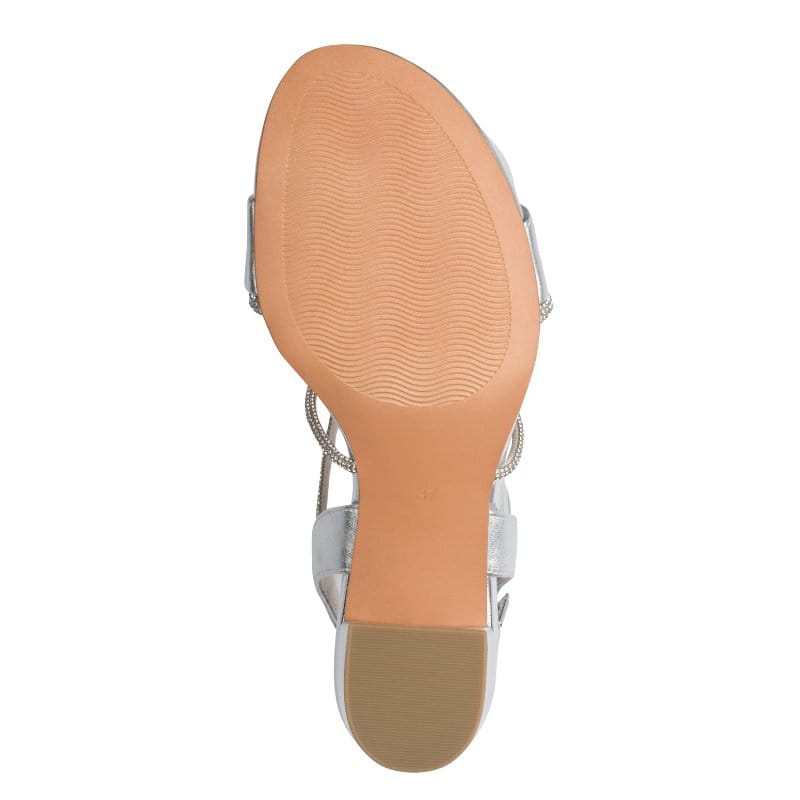 Marco Tozzi Womens Marco Tozzi Womens Silver High Heels Slip On Sandal 2-28388-46