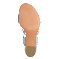Marco Tozzi Womens Marco Tozzi Womens Silver High Heels Slip On Sandal 2-28388-46