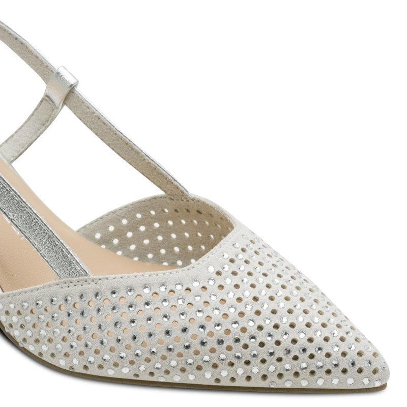Marco Tozzi Womens Marco Tozzi Womens Silver Pointed Slingback Shoe 2-29667-46
