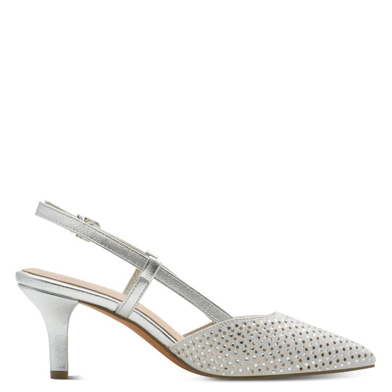 Marco Tozzi Womens Marco Tozzi Womens Silver Pointed Slingback Shoe 2-29667-46