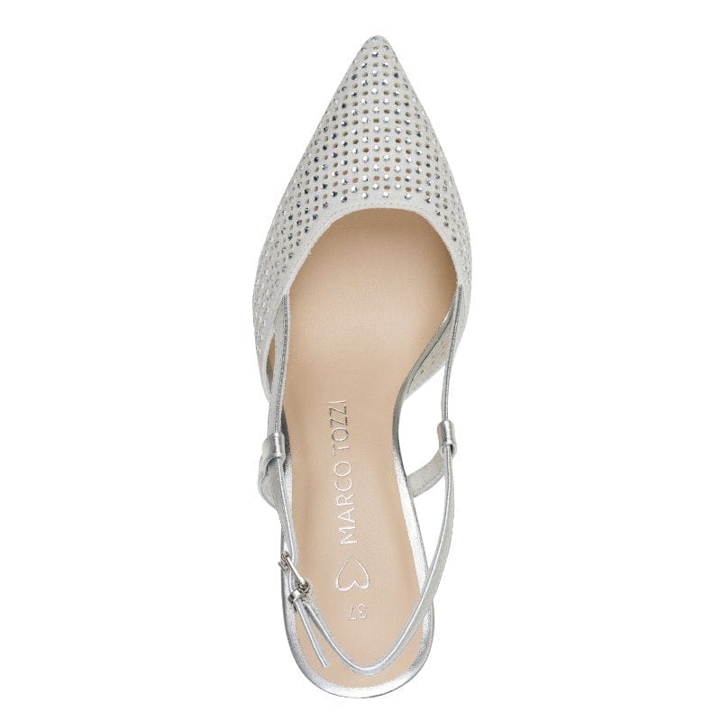 Marco Tozzi Womens Marco Tozzi Womens Silver Pointed Slingback Shoe 2-29667-46