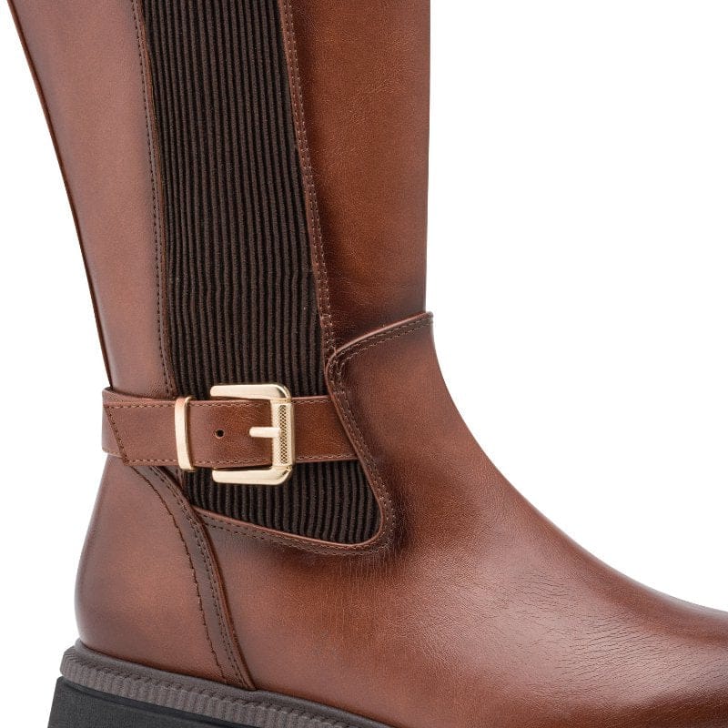 Marco Tozzi Womens Marco Tozzi Womens Tan Side Zip High Knee Boot 2-25610-47
