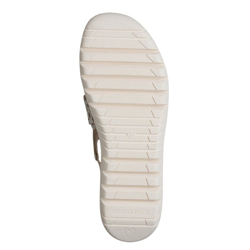 Marco Tozzi Womens Marco Tozzi Womens Taupe Laser Cut Slip On Sandal 2-28606-46