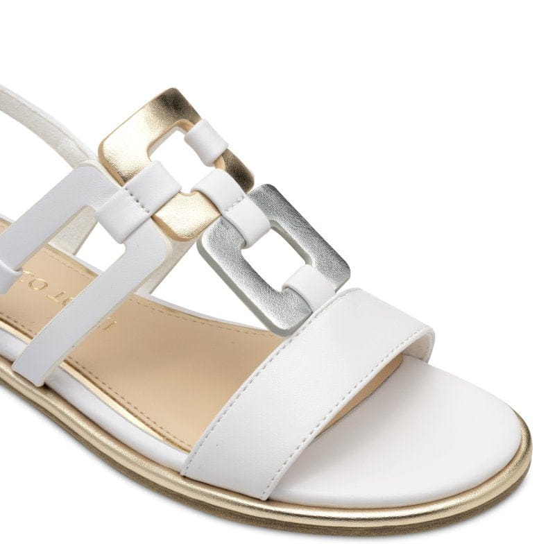 Marco Tozzi Womens Marco Tozzi Womens White Buckle Slip On Sandal 2-28106-44