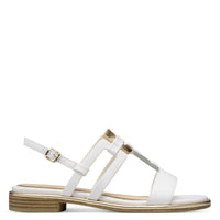 Marco Tozzi Womens Marco Tozzi Womens White Buckle Slip On Sandal 2-28106-44