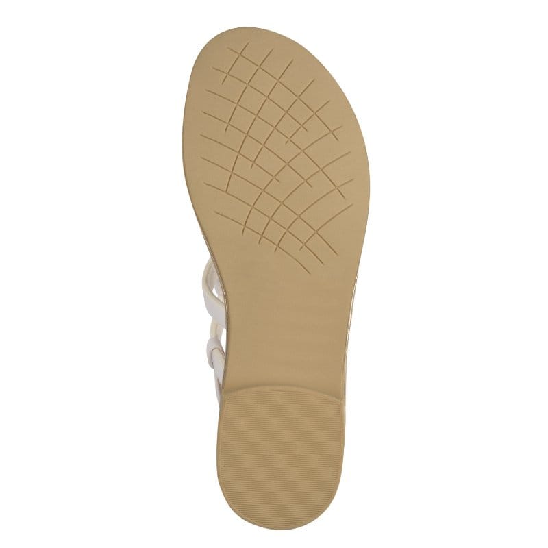 Marco Tozzi Womens Marco Tozzi Womens White Buckle Slip On Sandal 2-28106-44