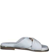 Marco Tozzi Womens Marco Tozzi Womens White Crossover Leather Sandal - 2-27133-42