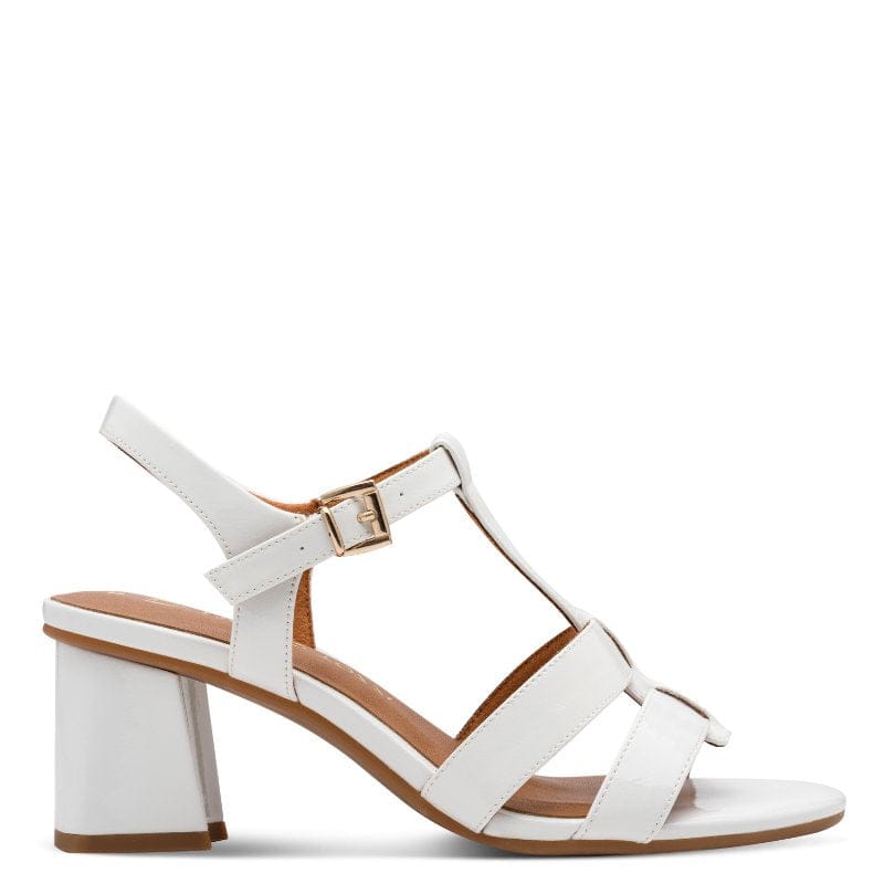 Marco Tozzi Womens Marco Tozzi Womens White High Heels Slip On Sandal 2-28333-46