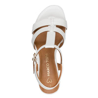 Marco Tozzi Womens Marco Tozzi Womens White High Heels Slip On Sandal 2-28333-46