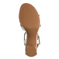 Marco Tozzi Womens Marco Tozzi Womens White High Heels Slip On Sandal 2-28333-46