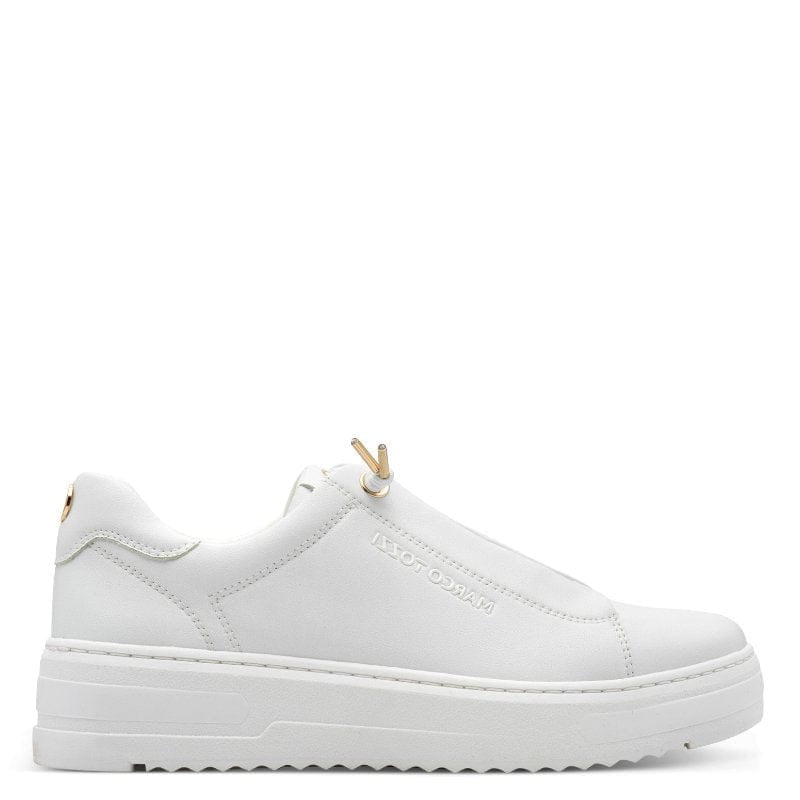 Marco Tozzi Womens Marco Tozzi Womens White Lace Up Fashion Trainer 2-23724-44