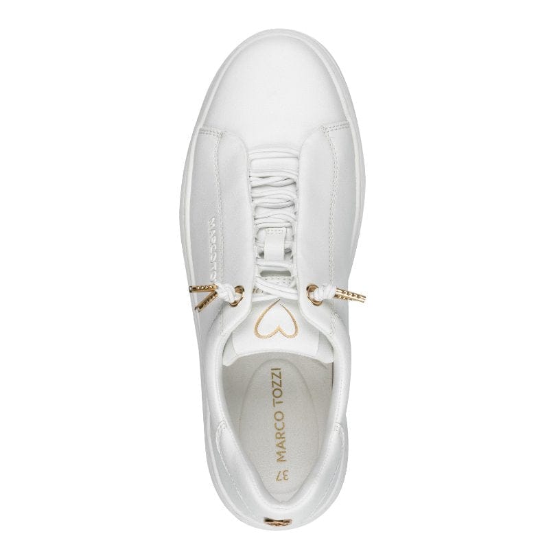 Marco Tozzi Womens Marco Tozzi Womens White Lace Up Fashion Trainer 2-23724-44