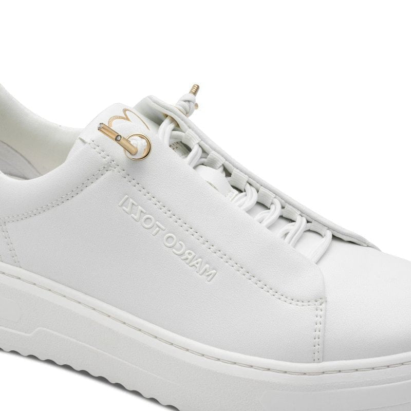 Marco Tozzi Womens Marco Tozzi Womens White Lace Up Fashion Trainer 2-23724-44