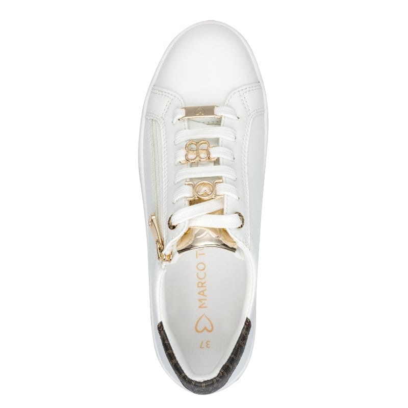 Marco Tozzi Womens Marco Tozzi Womens White Side Zip Fashion Trainer 2-23745-46